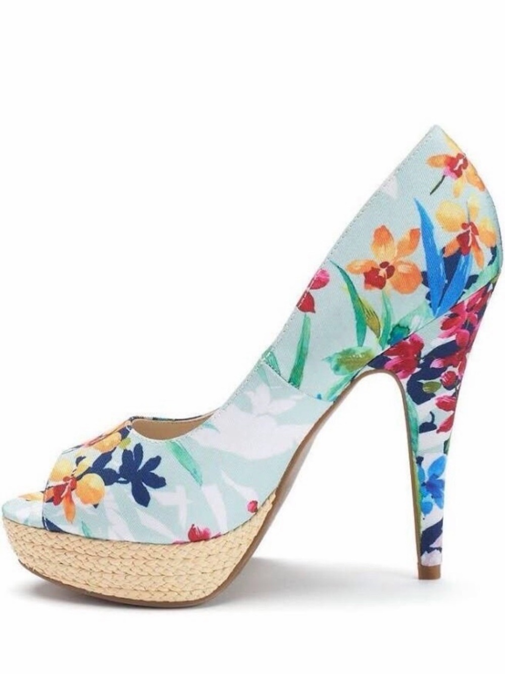 Apt. 9 Beignet Floral Peep Toe High Heel Platform